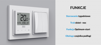 TECH F-4Z V1 przewodowy regulator pokojowy CZARNY