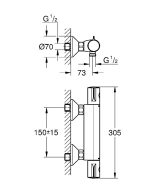 GROHE Grohtherm 800 bateria prysznicowa z termostatem