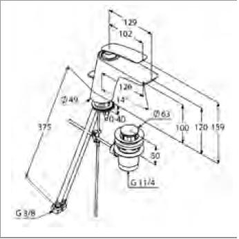 KLUDI BALANCE bateria umywalkowa z korkiem automatycznym