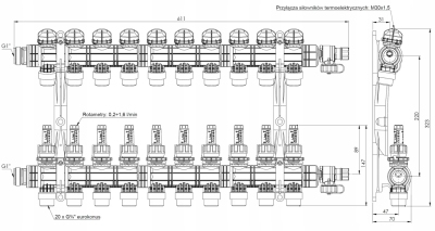 AFRISO ProCalida rozdzielacz EF1 K 10 obiegów grzewczych, G1