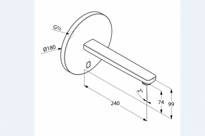 KLUDI ZENTA ELEKTRONICZNY ZAWÓR ŚCIENNY DN 15