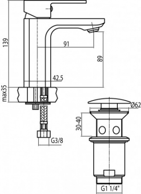 VALVEX LOFT BLACK Bateria umywalkowa stojąca
