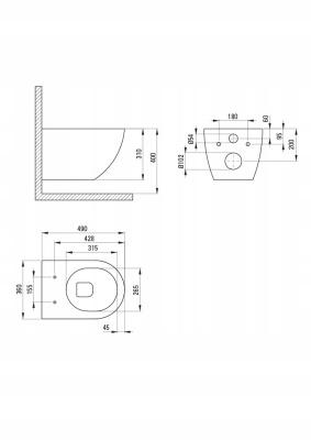 Alca stelaż podtynkowy do WC + przycisk biały + miska DEANTE JASMIN komplet