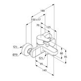 KLUDI PURE&EASY jednouchwytowa bateria wannowo-natryskowa