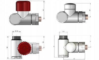 VARIO zawór grzejnikowy INTEGRA ALL IN BIAŁY MAT LEWY