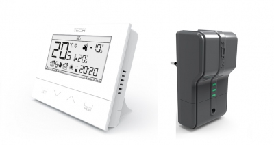 TECH ST-292 v2 Regulator BEZPRZEWODOWY pokojowy dwustanowy  (szklany panel przedni 3mm) BIAŁY