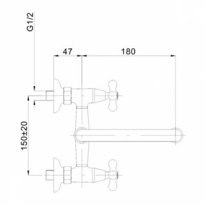 FERRO Bateria umywalkowa ścienna RETRO