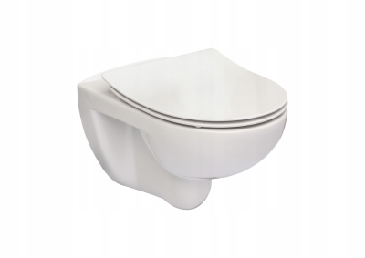 ROCA VICTORIA Miska WC podwieszana Rimless z deską SLIM wolnoopadającą