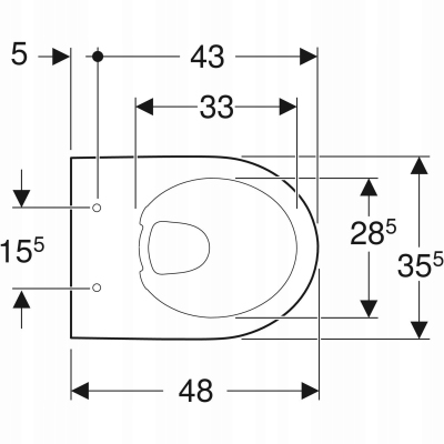 Geberit Selnova Compact Rimfree miska wisząca WC KRÓTKA bezkołnierzowa