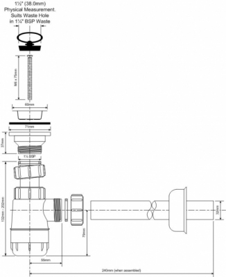 McALPINE HC1L  Syfon umywalkowy butelkowy