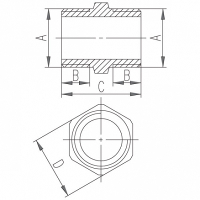 FERRO Nypel mosiężny 3/8 cala