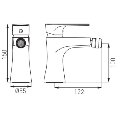 FERRO Algeo Square Bateria bidetowa stojąca BAQ6