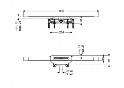 KESSEL LINEARIS INFINITY odwodnienie odpływ liniowy 900 mm 45300.09
