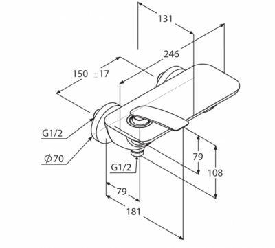 KLUDI BALANCE WHITE JEDNOUCHWYTOWA BATERIA NATRYSKOWA DN 15