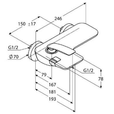 KLUDI BALANCE bateria wannowa ścienna