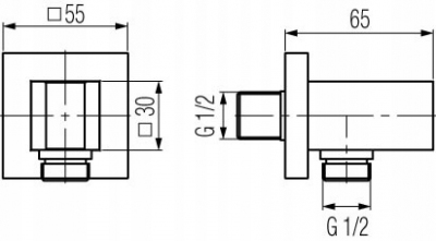 VALVEX KVADRO BLACK przyłącze kątowe uchwyt CZARNE