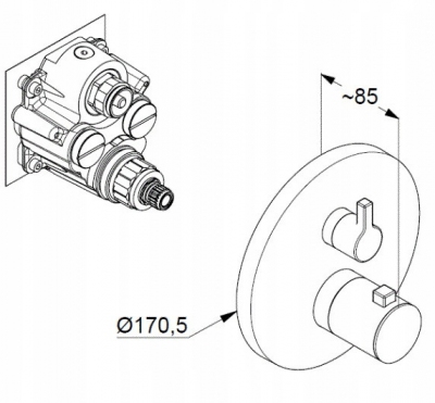 Kludi Nova Fonte zestaw podtynkowy prysznicowy 7w1 z termostatem CZARNY MAT