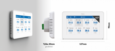 TECH M-9R  CZARNY PRZEWODOWY PANEL KONTROLNY Z MODUŁEM WiFi (montaż podtynkowy)