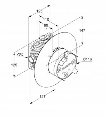 KLUDI AMEO zestaw podtynkowy do wanny z napełnianiem przez przelew
