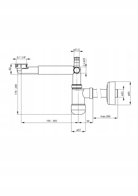 DEANTE SPACE-SAVER LUX Syfon do umywalki teleskopowy NHC_633K