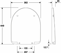 KOŁO DESKA SEDESOWA NOVA PRO TWARDA, WOLNOOPADAJĄCA