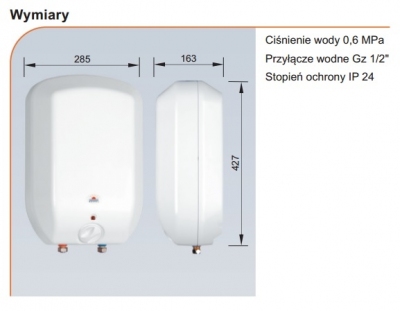 KOSPEL ogrzewacz wody LUNA 5 litrów podumywalkowy POC.D-5