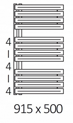 TERMA Grzejnik WARP S LIPTONN 915x500 CZARNY MAT