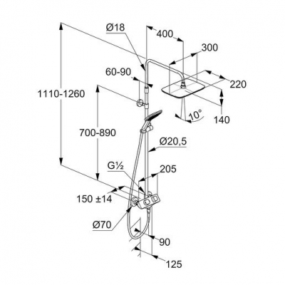 KLUDI COCKPIT Explorer system natrysk termostat