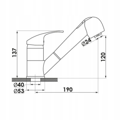 FERRO PRIMA BLUE bateria zlewozmywakowa z wyciąganą wylewką