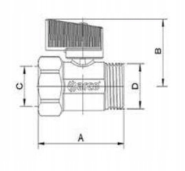 ARCO MINI zawór kulowy wodny 1/2 cala GW / GZ DN15 uchwyt niebieski A2207