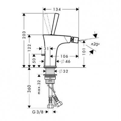 HANSGROHE Podkładka dystansowa do korekty w pionie CHROM