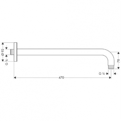 HANSGROHE Ramię prysznicowe DN20