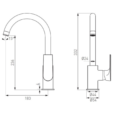 FERRO Algeo Square Bateria zlewozmywakowa stojąca BAQ4