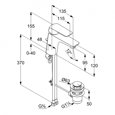 KLUDI AMEO XL jednouchwytowa bateria umywalkowa
