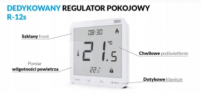 TECH R-12S dedykowany regulator pokojowy BIAŁY