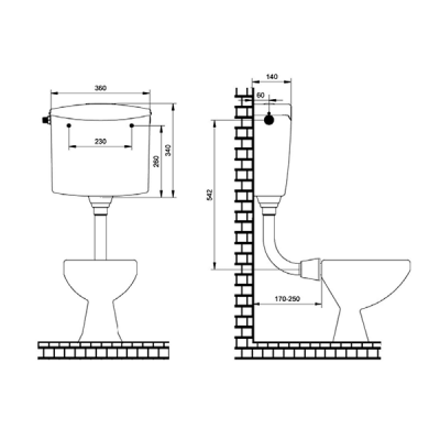 BASIC dolnopłuk spłuczka WC w styropianie