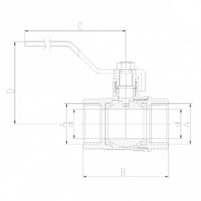 FERRO Zawór kulowy wodny 2 1/2 cala ze stalową rączką z dławikiem, nakrętno-nakrętny