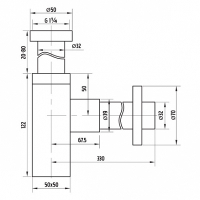 FERRO Blue Syfon butelkowy Quadro G 1 1/4