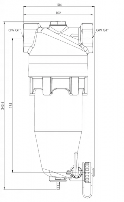 AFRISO ADS 180 HP Magnetyczny separator zanieczyszczeń do pomp ciepła, GW G1