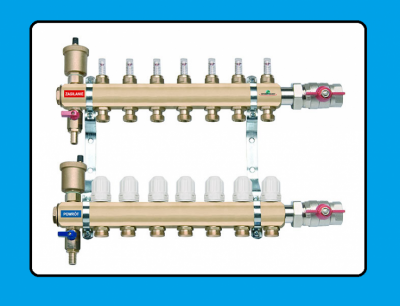 FERRO Rozdzielacz mosiężny 10-obwodowy podłogówka