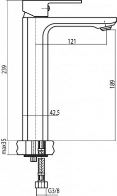 VALVEX LOFT Bateria umywalkowa stojąca wysoka