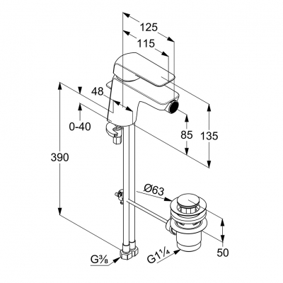 KLUDI AMEO jednouchwytowa bateria bidetowa