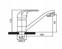 FERRO PRIMA BLUE bateria umywalkowa obrotowa wylewka