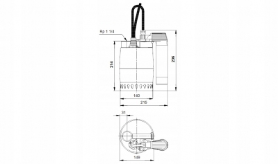 GRUNDFOS Unilift KP 250AV1 pompa pływak pionowy