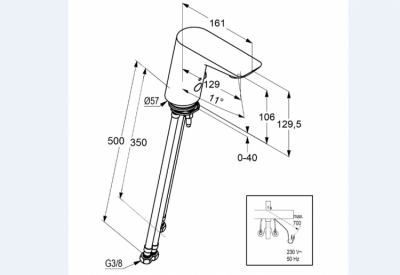 KLUDI BALANCE ELEKTRONICZNA BATERIA UMYWALKOWA DN 10