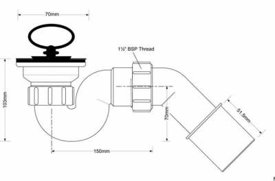 McALPINE HC25-POL  Syfon brodzikowy, bez możliwości czyszczenia od góry.