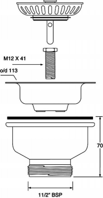 McALPINE BSW50P-POL Spust zlewozmywakowy 1.1/2