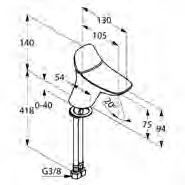 KLUDI AMBIENTA bateria umywalkowa niska bez korka