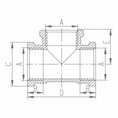 FERRO Trójnik mosiężny 2 cale