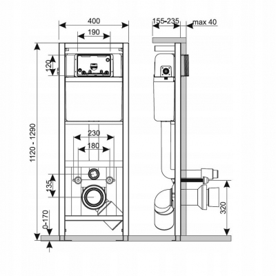KK-POL BLUE RAFA stelaż podtynkowy do WC